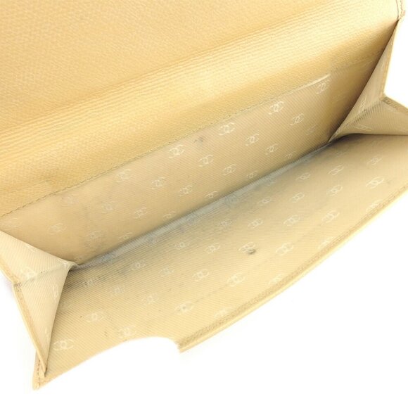 Chanel Purse Coco Button Beige Leather Authentic Used L2619 - Picture 5 of 8